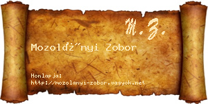 Mozolányi Zobor névjegykártya